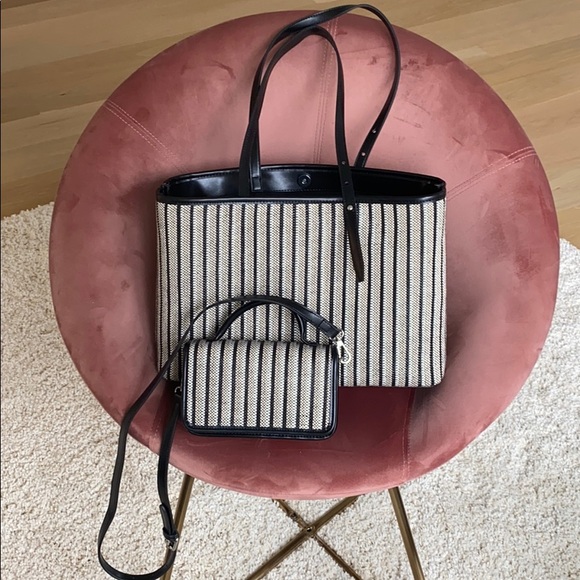 Zara Handbags - Zara straw shopper and mini crossbody bags
